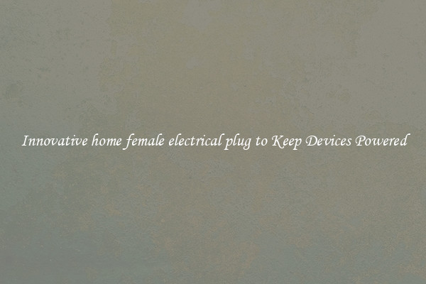 Innovative home female electrical plug to Keep Devices Powered