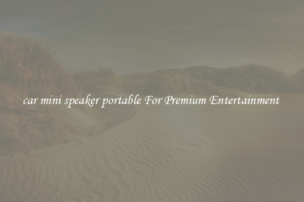 car mini speaker portable For Premium Entertainment 
