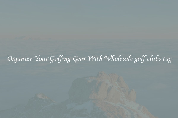 Organize Your Golfing Gear With Wholesale golf clubs tag