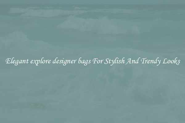 Elegant explore designer bags For Stylish And Trendy Looks