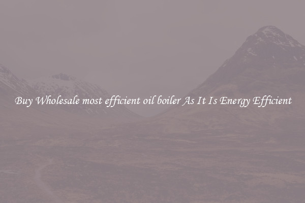 Buy Wholesale most efficient oil boiler As It Is Energy Efficient