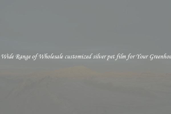 A Wide Range of Wholesale customized silver pet film for Your Greenhouse