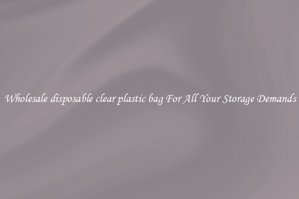 Wholesale disposable clear plastic bag For All Your Storage Demands