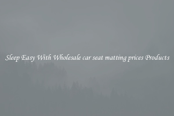Sleep Easy With Wholesale car seat matting prices Products