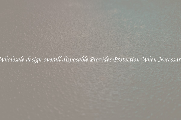 Wholesale design overall disposable Provides Protection When Necessary