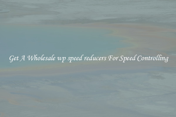 Get A Wholesale wp speed reducers For Speed Controlling